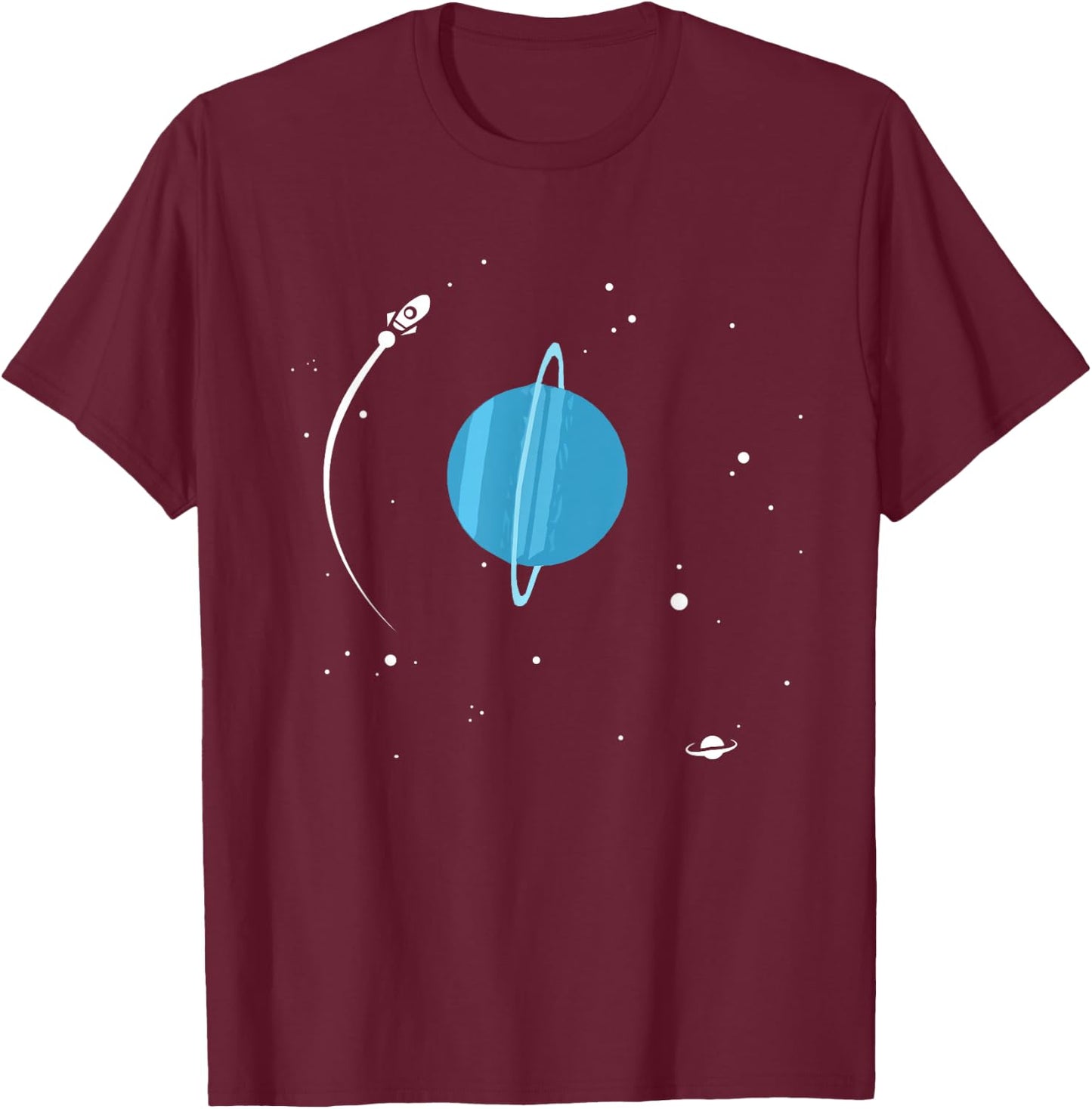 Planet Uranus Solar System T-Shirt - T-Shirt | Maroon