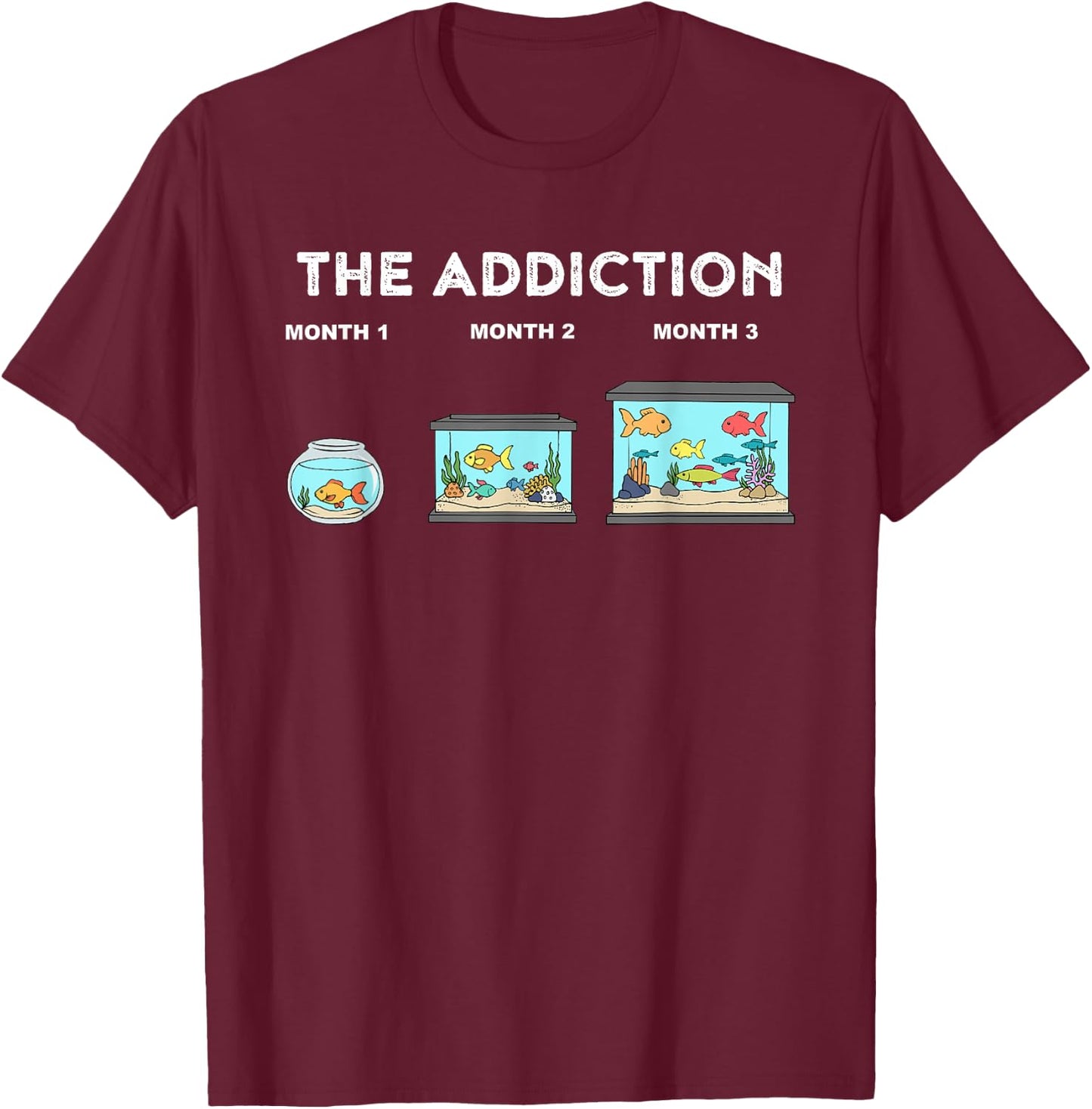 Fish Keeper - Aquarium Lover Gifts & Gift Ideas Adult Classic Fit Black Aquarium Addiction Funny Aquarium T-Shirt - T-Shirt | Maroon