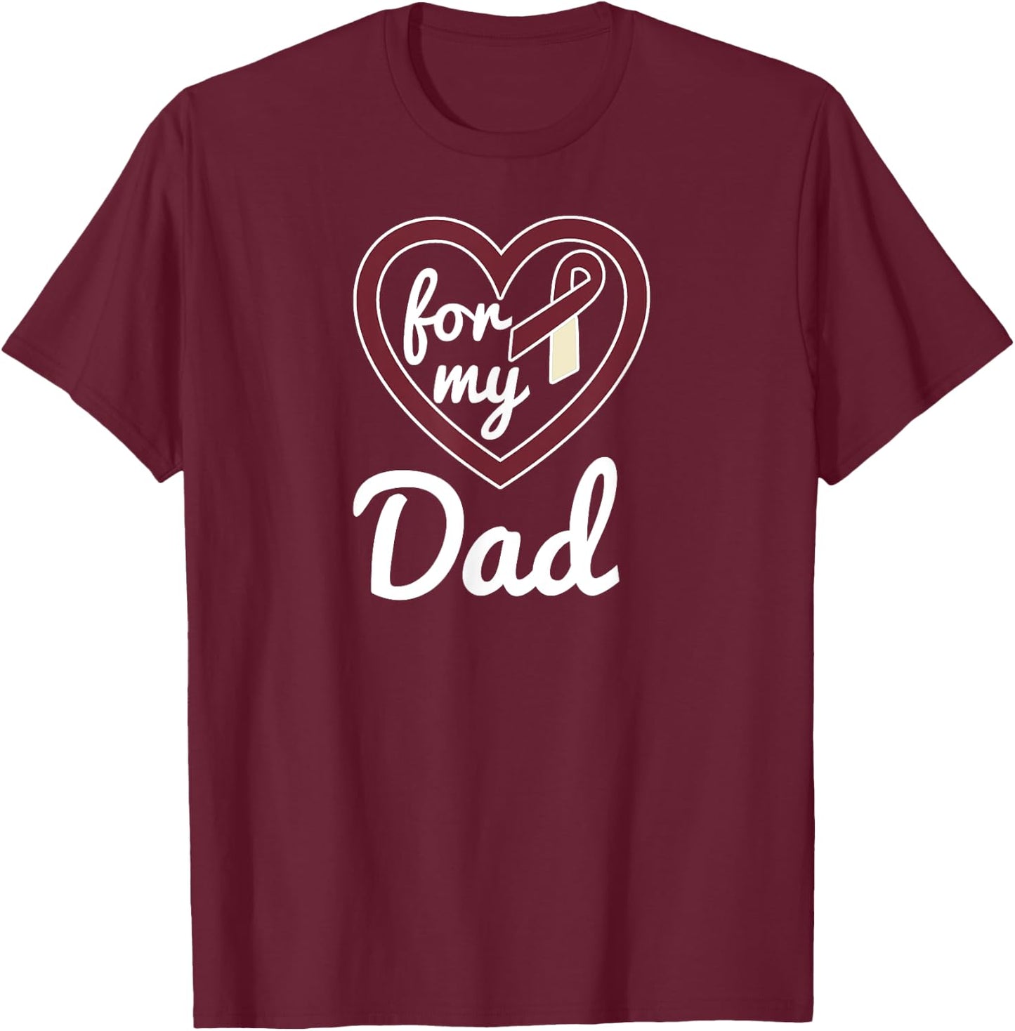 Head and Neck Cancer Dad Ribbon Awareness Products T-Shirt - T-Shirt | Maroon