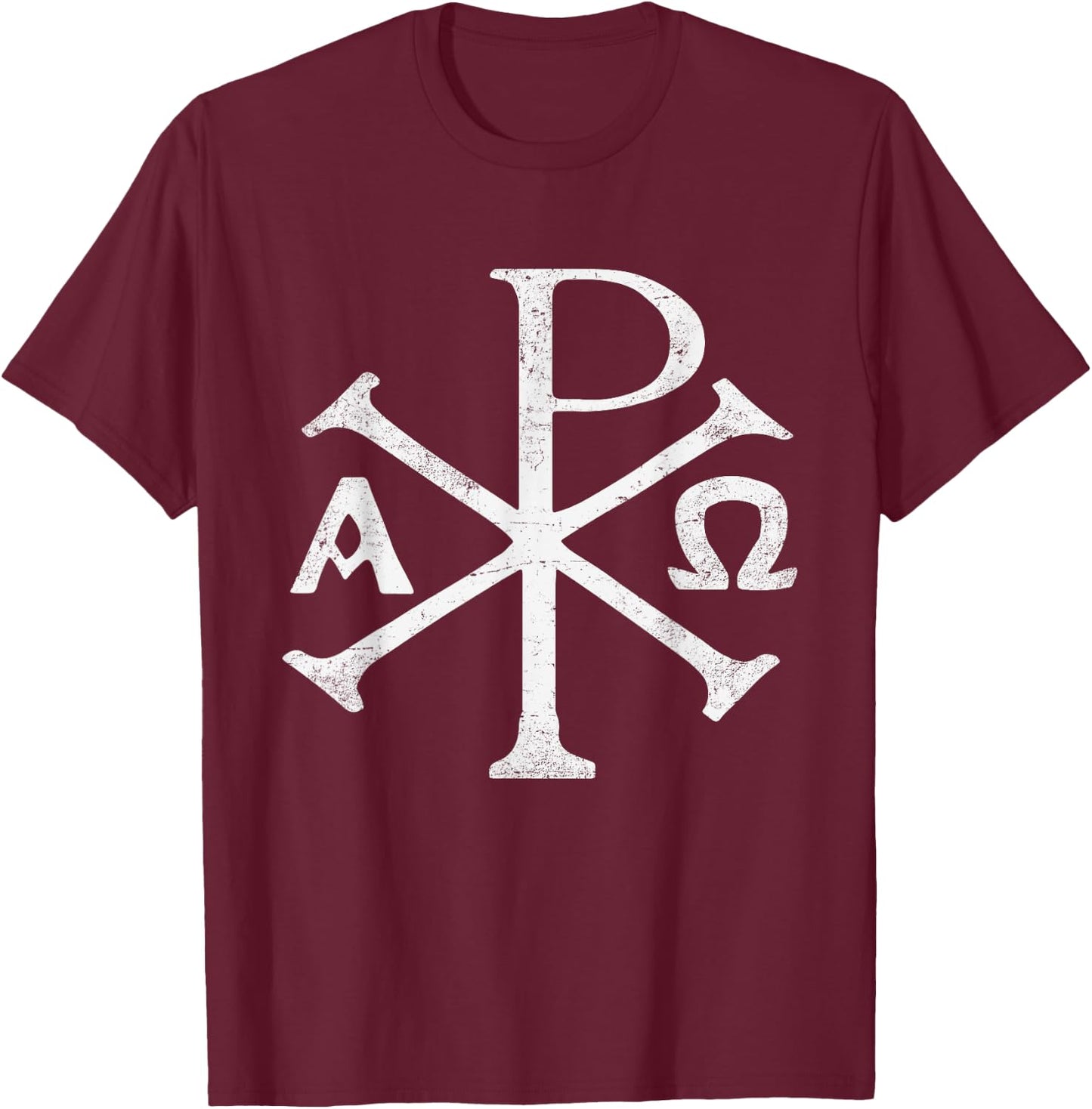 Chi Rho Christogram Greek Good Chrismon Jesus Christ T-Shirt - T-Shirt | Maroon