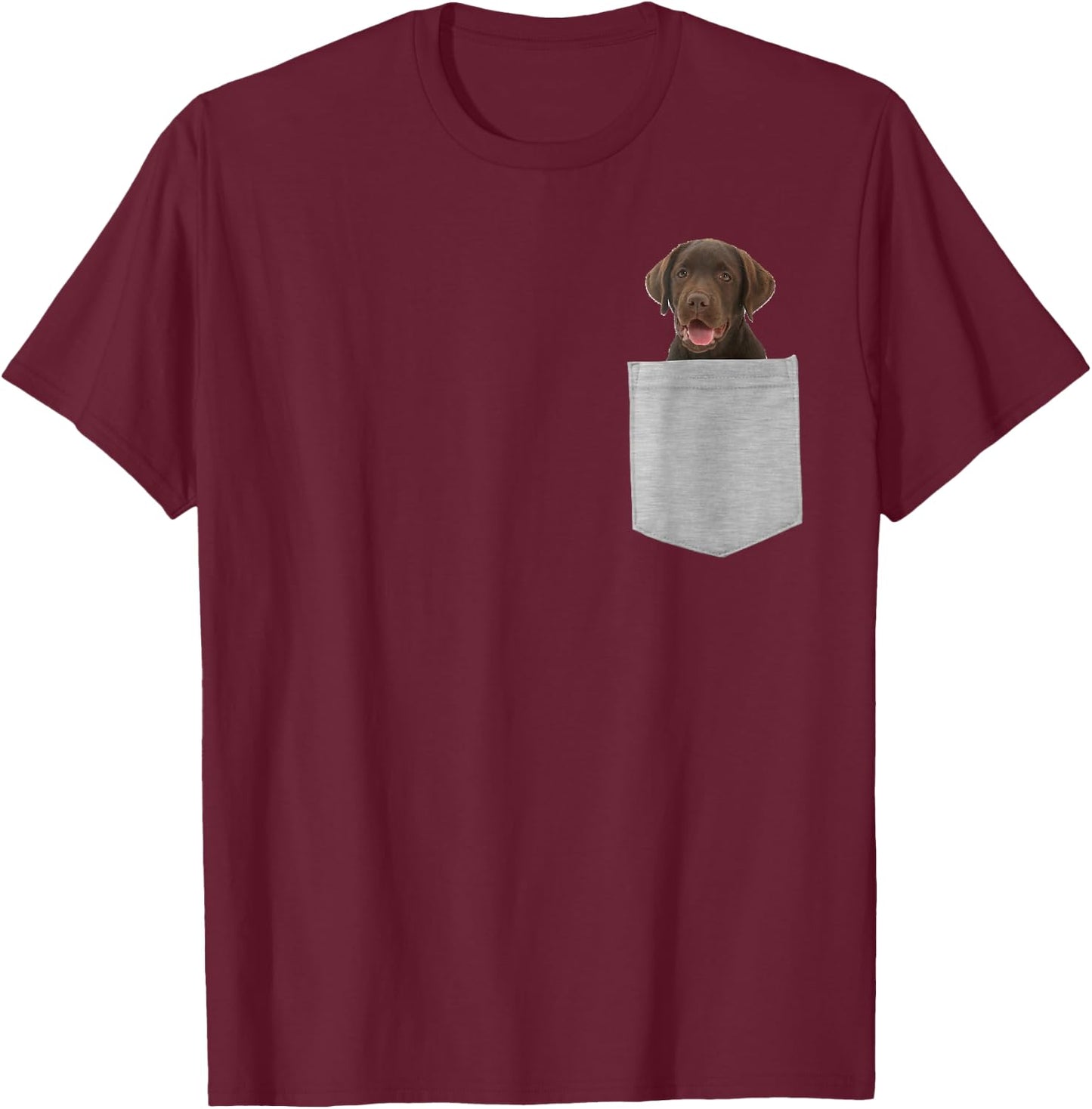 Dog in Your Pocket Chocolate Lab, Labrador T-Shirt - T-Shirt | Maroon