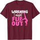 Warning I Might Flip Out Balance Beam Tumble Gymnastics T-Shirt - T-Shirt | Maroon