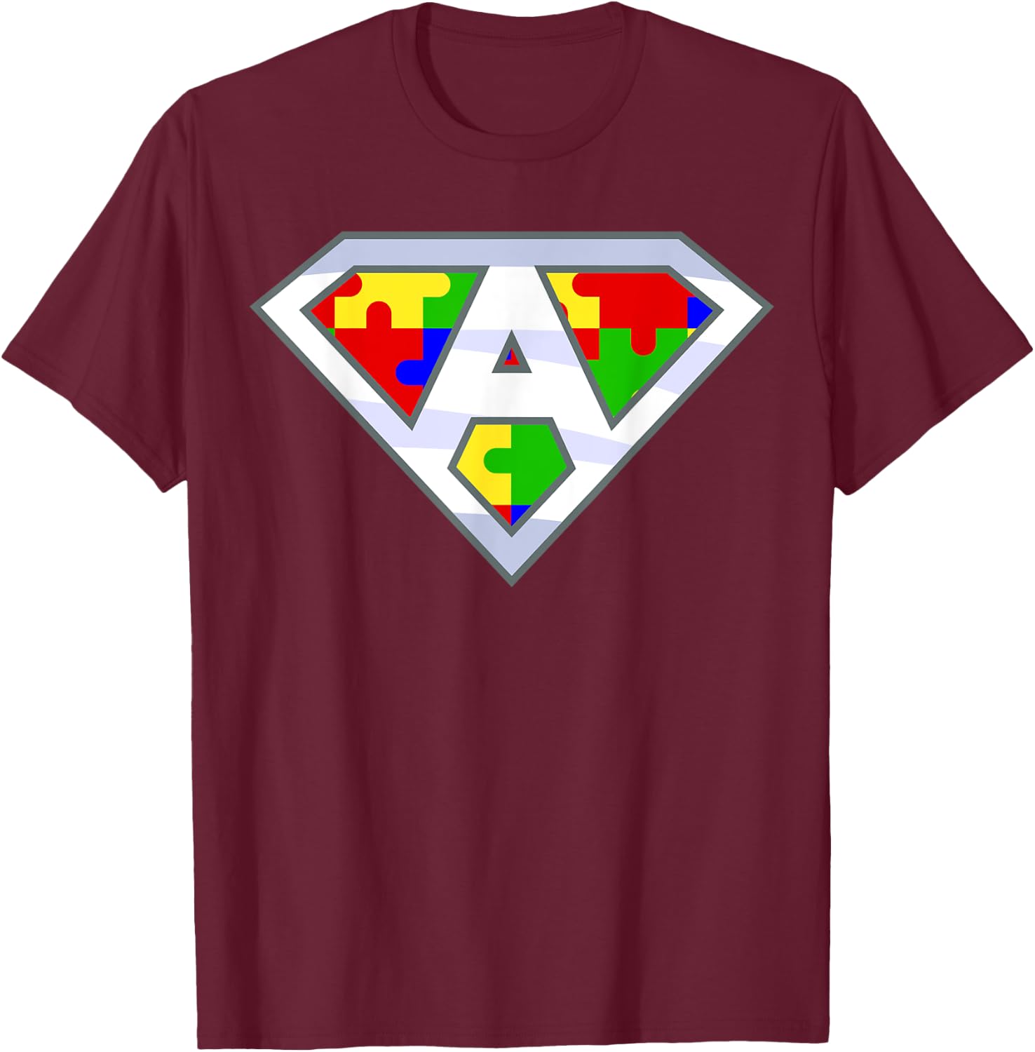 Autism Awareness Day Superhero T-Shirt - T-Shirt | Maroon