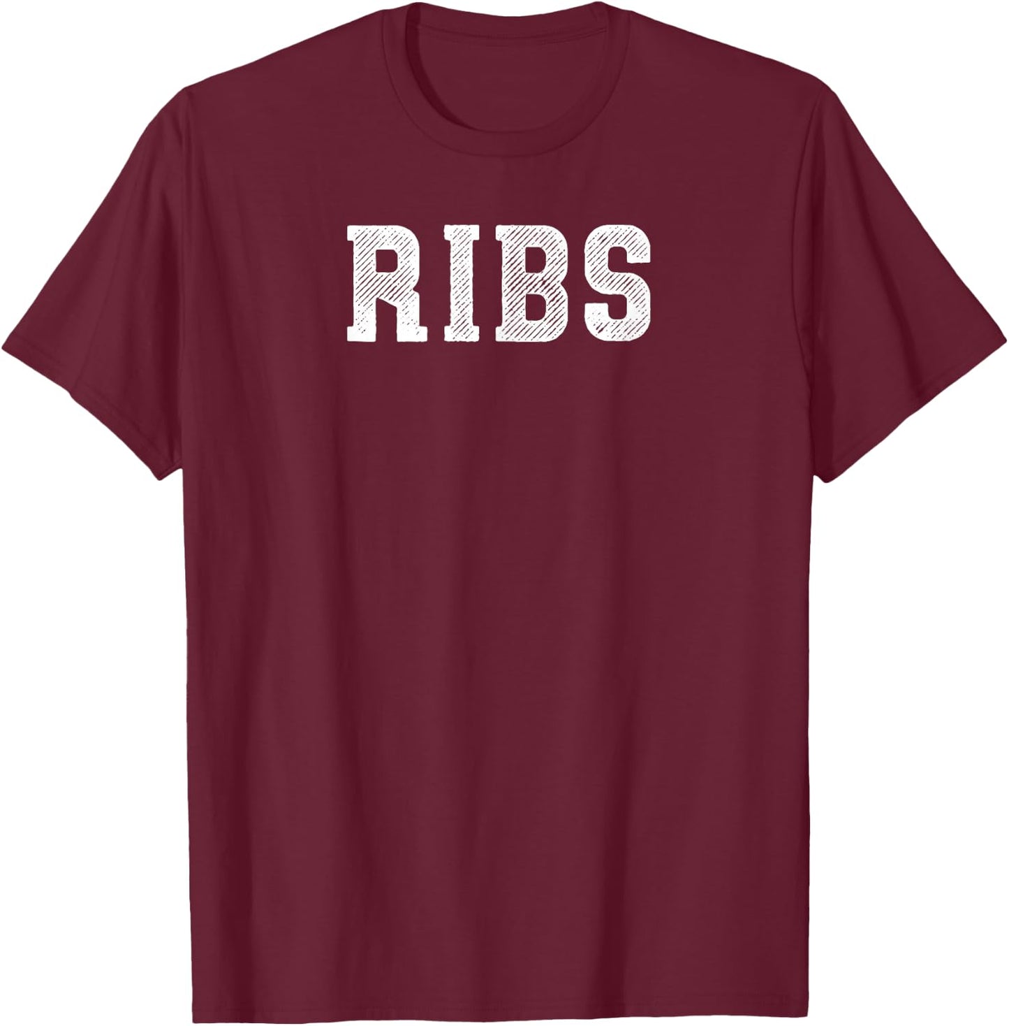 Vintage BBQ T Shirt RIBS Distressed Weathered Barbecue T-Shirt - T-Shirt | Maroon