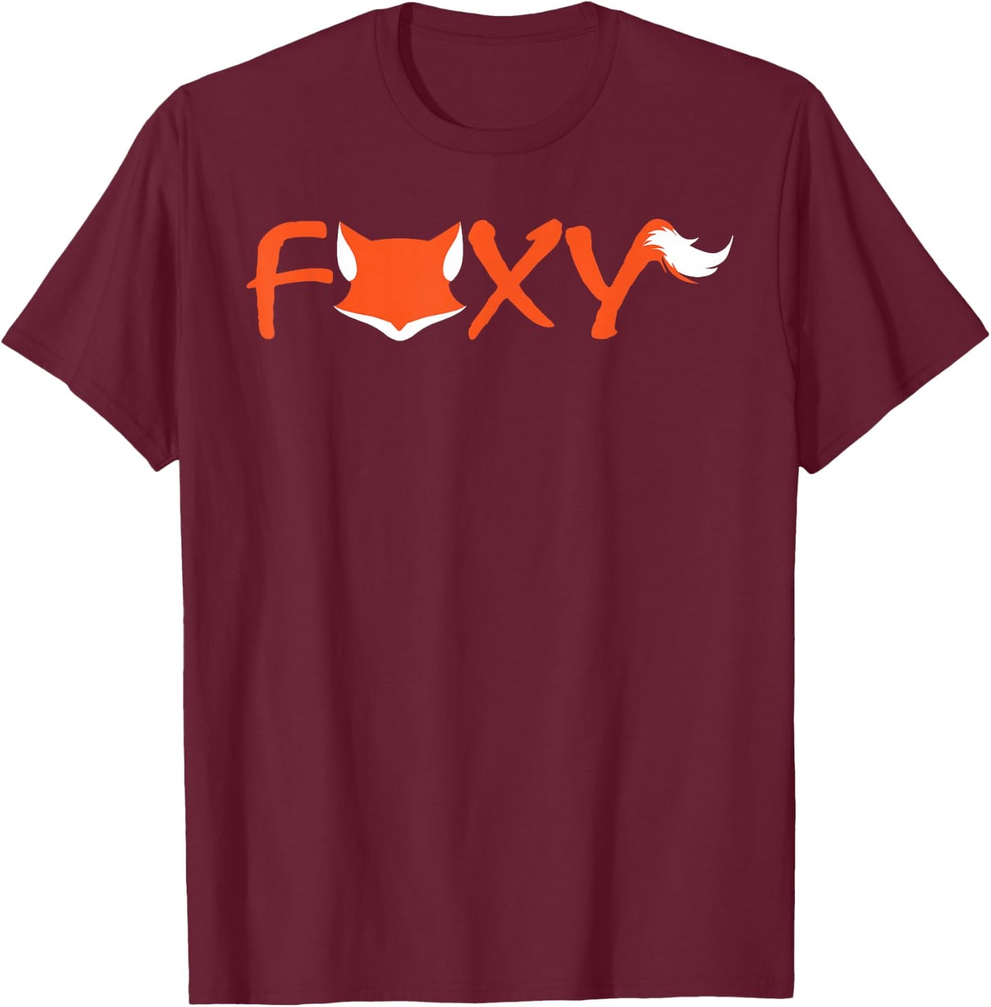 Foxy Fun Sexy Cute Fox Orange White Design T-Shirt - T-Shirt | Maroon
