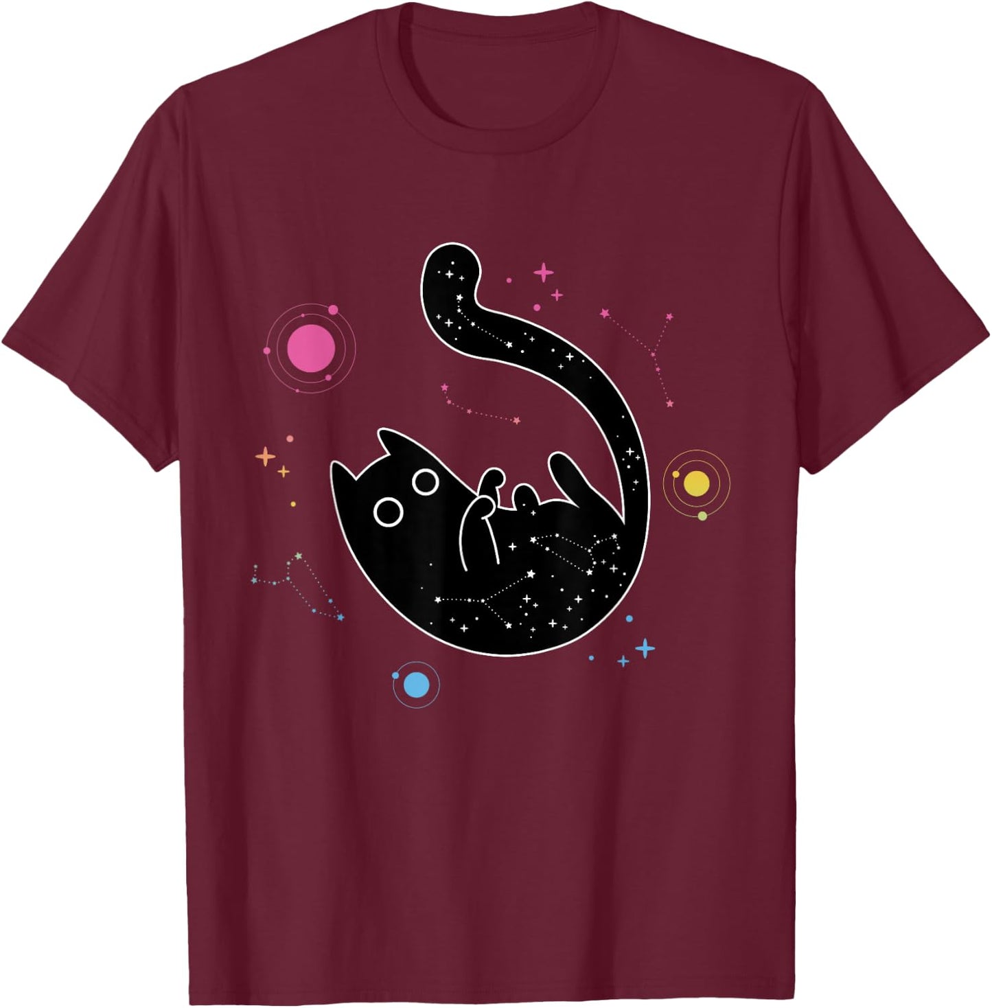 Pansexual Cat Galaxy Space LGBT Gay Pan Pride Flag, LGBTQ Women Kids T-Shirt - T-Shirt | Maroon