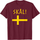 Cheers In Swedish Souvenir Flag Of Sweden Gifts Funny Scale T-Shirt - T-Shirt | Maroon