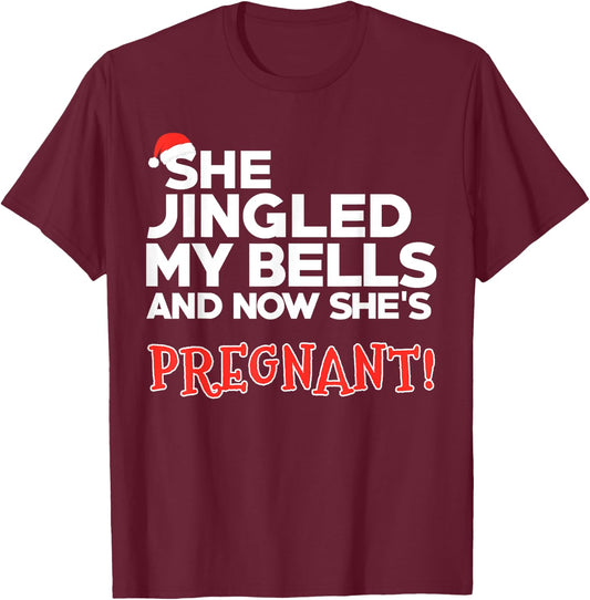 Dad to Be Funny Christmas Pregnancy Announcement T-Shirt - T-Shirt | Maroon