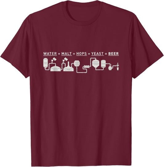 Beer Making Cycle Diagram for Homebrew T-Shirt - T-Shirt | Maroon
