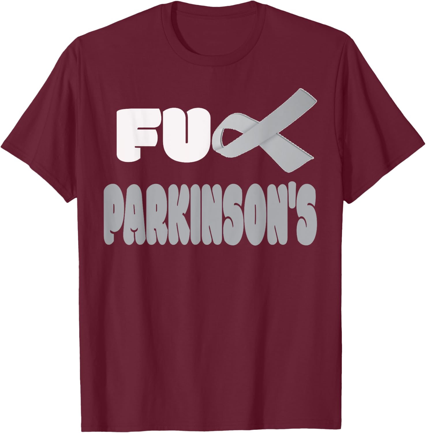 Fuck Parkinson's Disease Warrior Awareness Faith T-Shirt - T-Shirt | Maroon