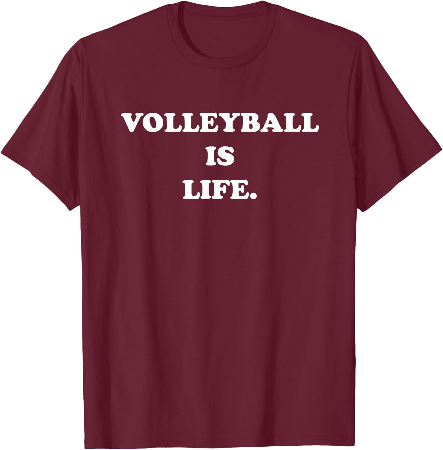 Funny Volleyball Volleyball is Life Retro Gifts T-Shirt - T-Shirt | Maroon