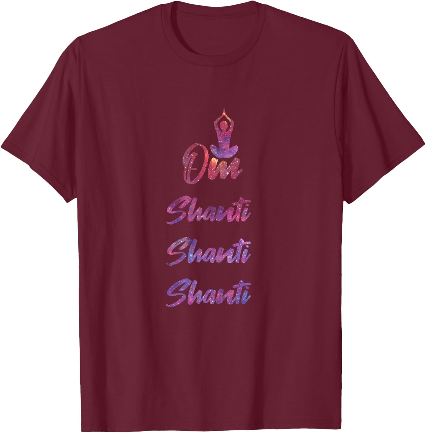 Om Shanti - Yoga T-Shirt - T-Shirt | Maroon
