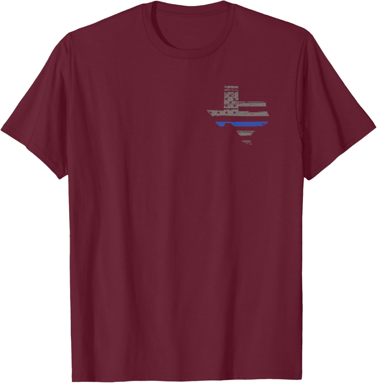 Texas Police, Law Enforcement Thin Blue Line Shirt T-Shirt - T-Shirt | Maroon