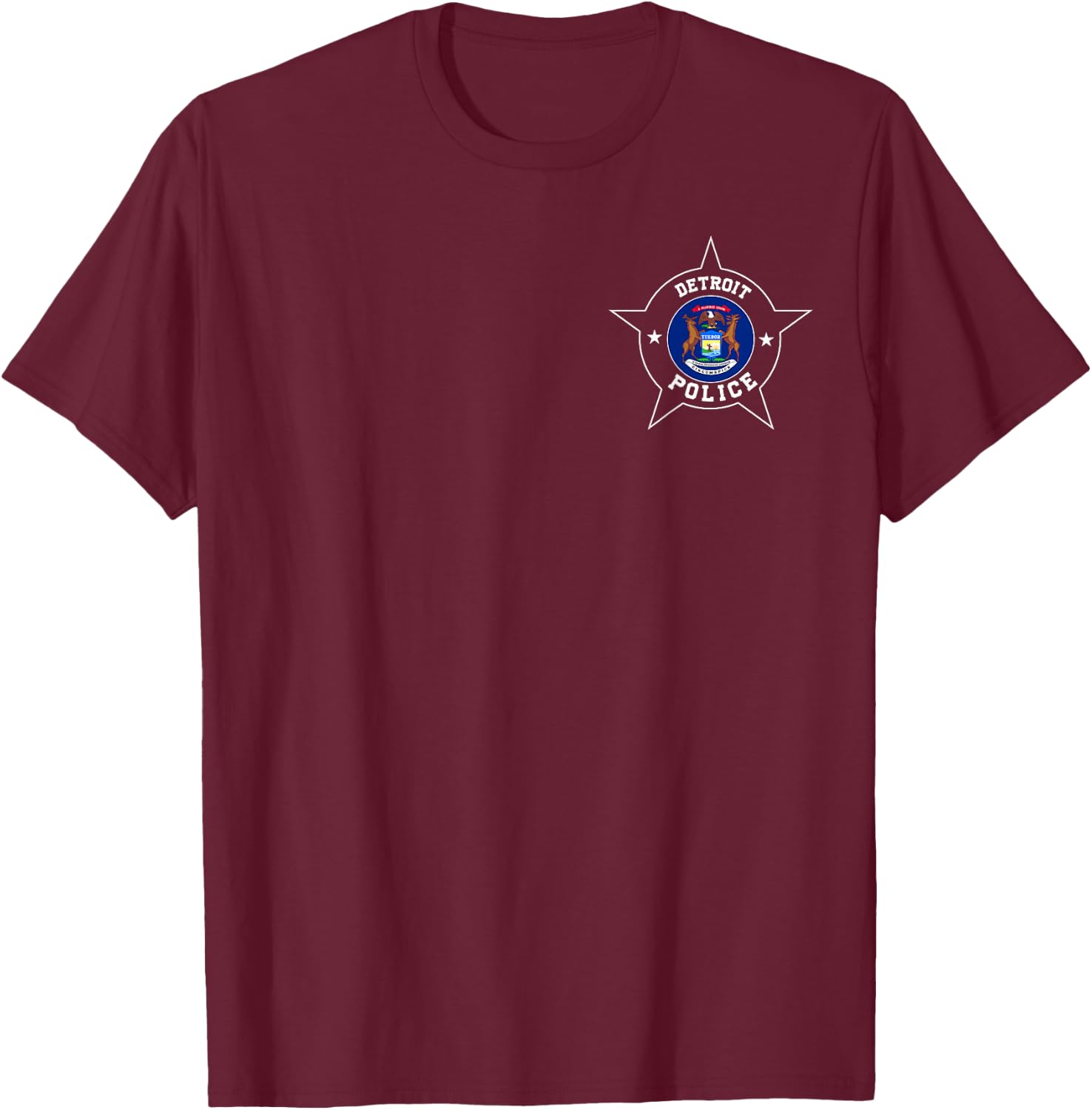 Detroit Police T Shirt - DPD T-Shirt - T-Shirt | Maroon