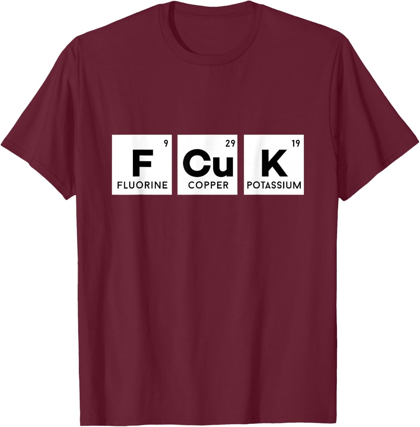 FCUK Chemistry Periodic Table Regular Fit Shirt T-Shirt - T-Shirt | Maroon