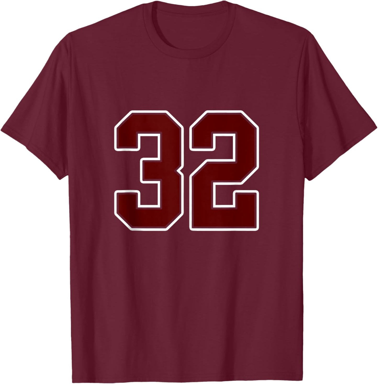 Maroon and White Number 32 Jersey Player Uniform #32 Fan T-Shirt - T-Shirt | Maroon