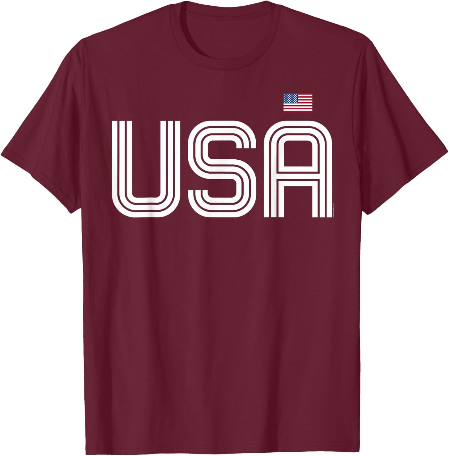 USA T Shirt Women Men Patriotic American Flag 4th of July T-Shirt - T-Shirt | Maroon