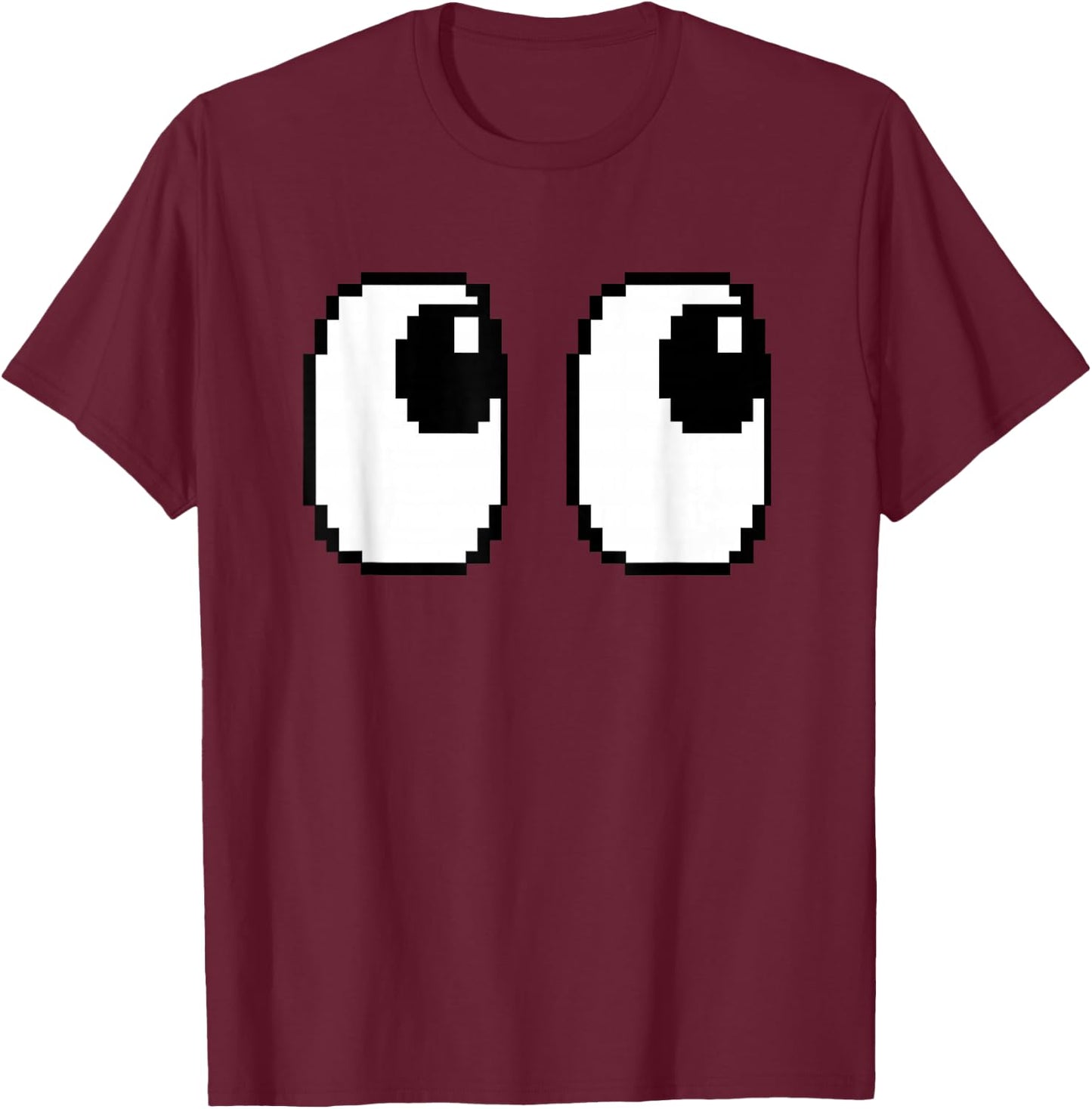Pixel Ghost Eyes Halloween Game Group Costume T-Shirt - T-Shirt | Maroon