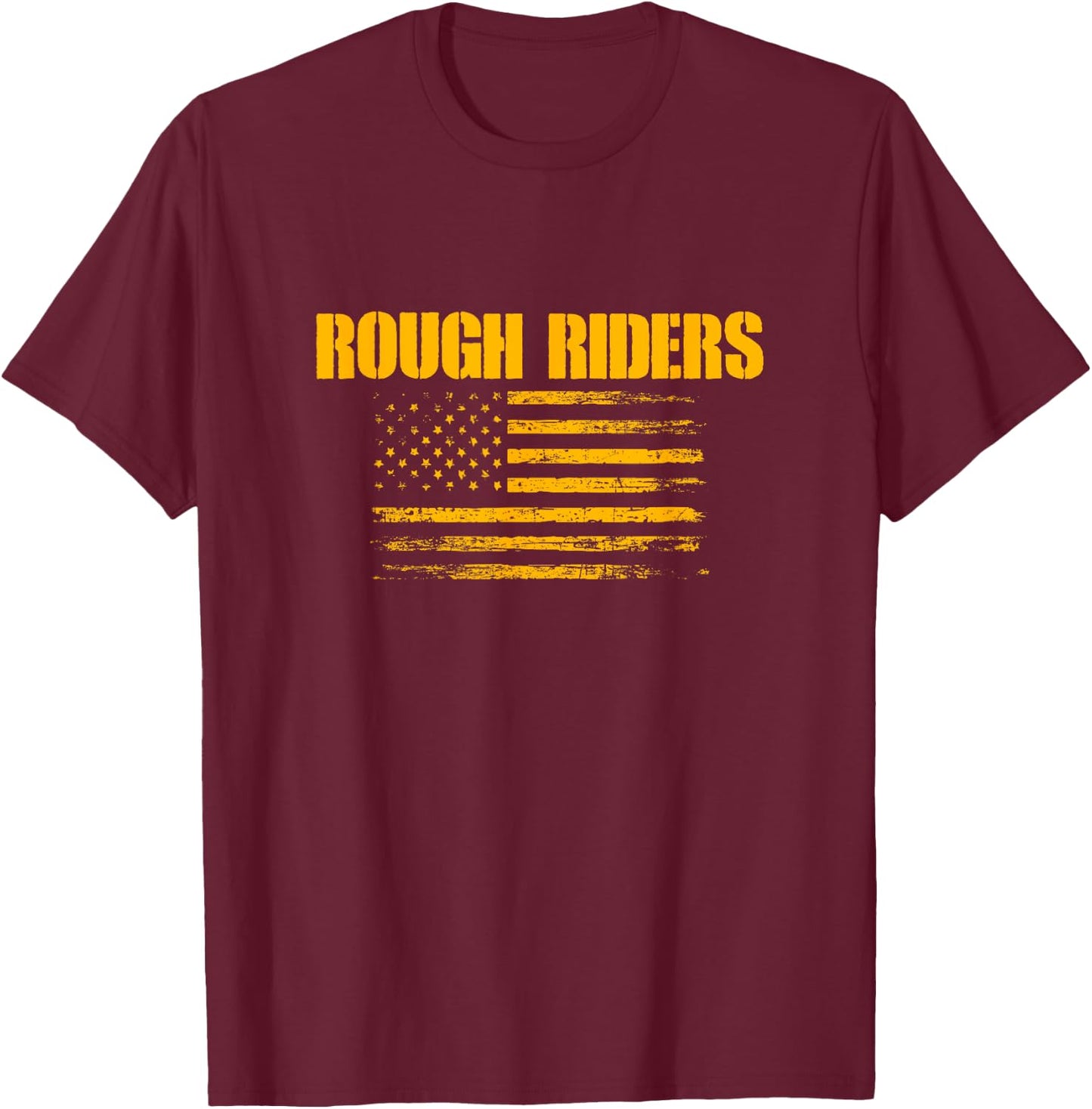 Pima Rough Riders USA Flag Pride T-Shirt - T-Shirt | Maroon