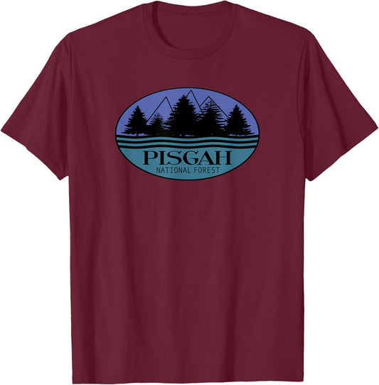 PISGAH National Forest North Carolina Souvenirs T-Shirt - T-Shirt | Maroon