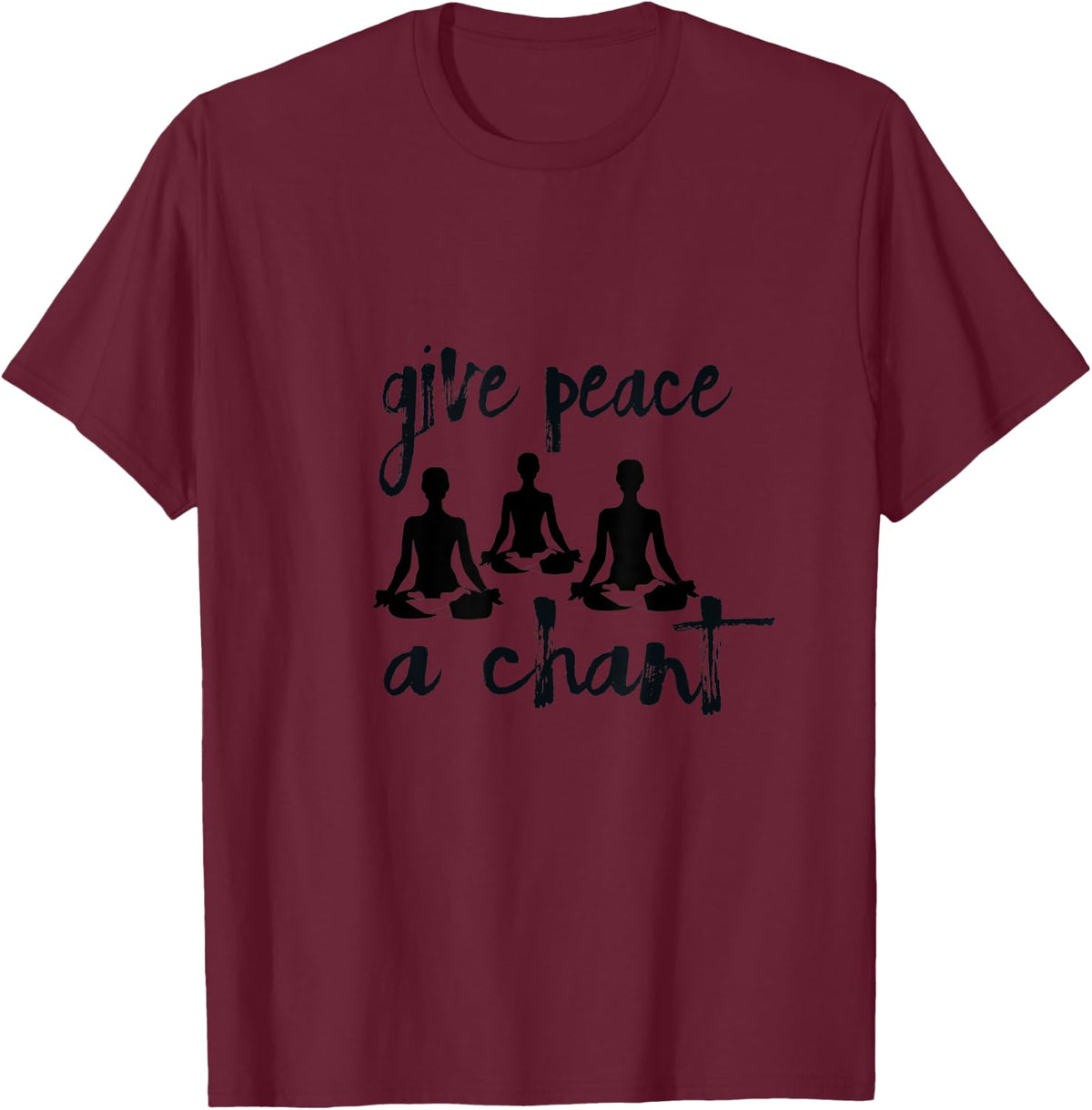 Yoga Kirtan Chant Peace Love World T-Shirt - T-Shirt | Maroon