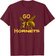 Go Hornets Football Baseball Basketball Cheer School Spirit T-Shirt - T-Shirt | Maroon