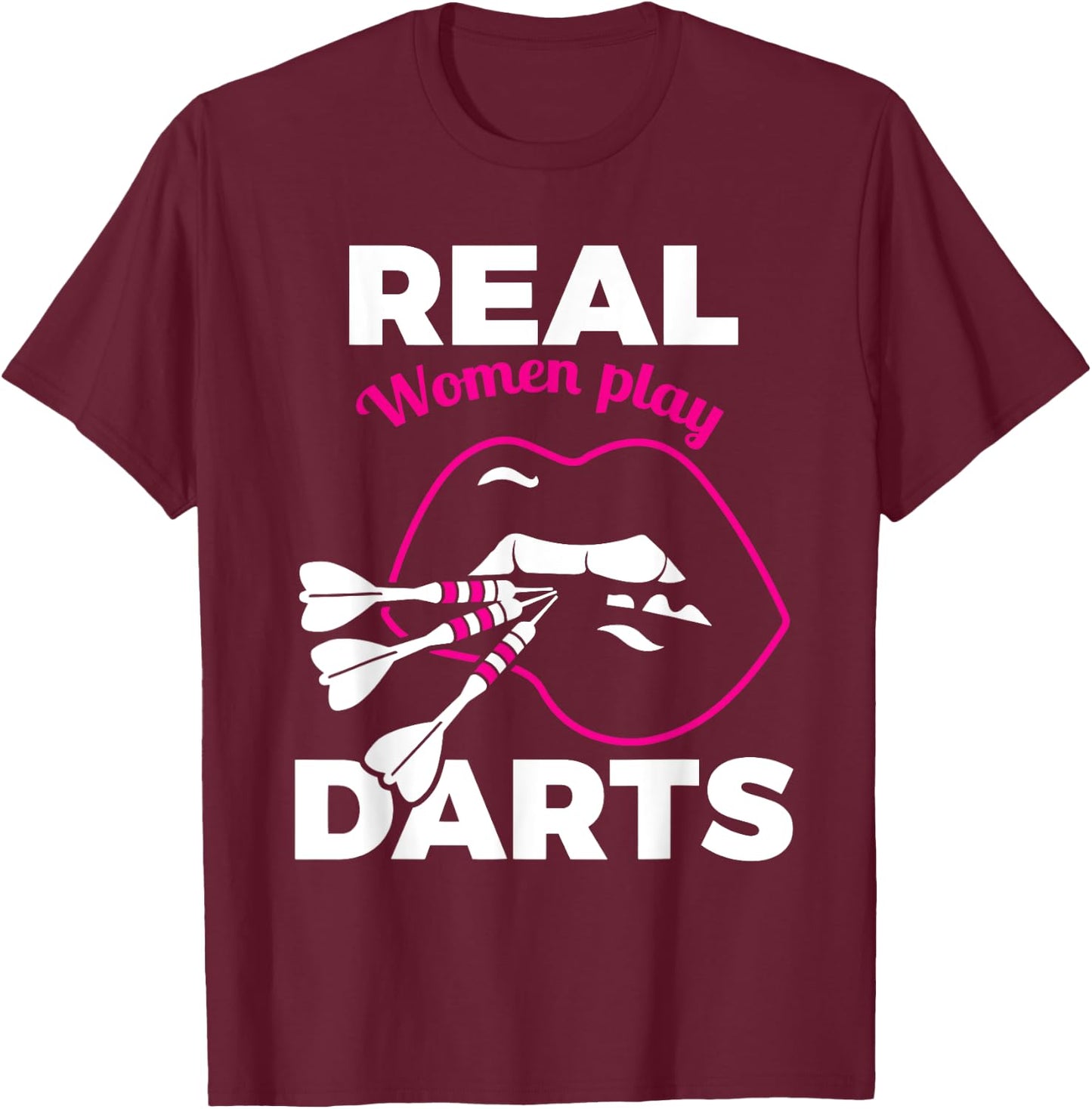 Funny Darts Shirt Female Amateur Pub Bar Dart Player T-Shirt - T-Shirt | Maroon