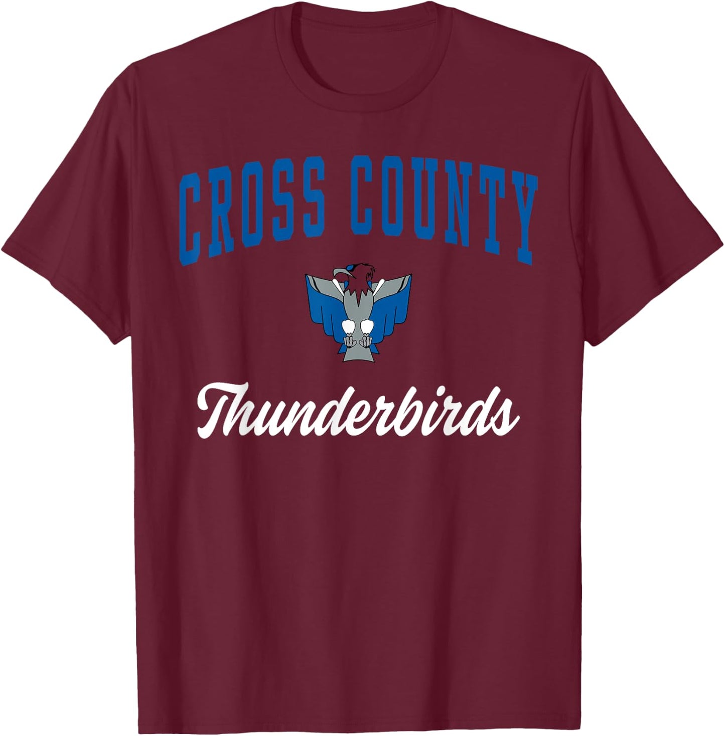 Cross County High School Thunderbirds C3 T-Shirt - T-Shirt | Maroon
