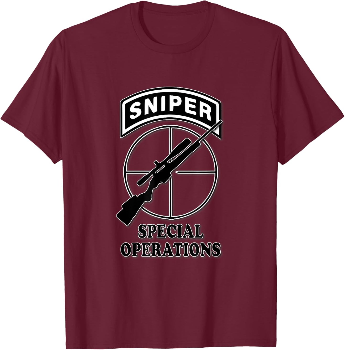 Special Operations Sniper (Front) T-Shirt - T-Shirt | Maroon
