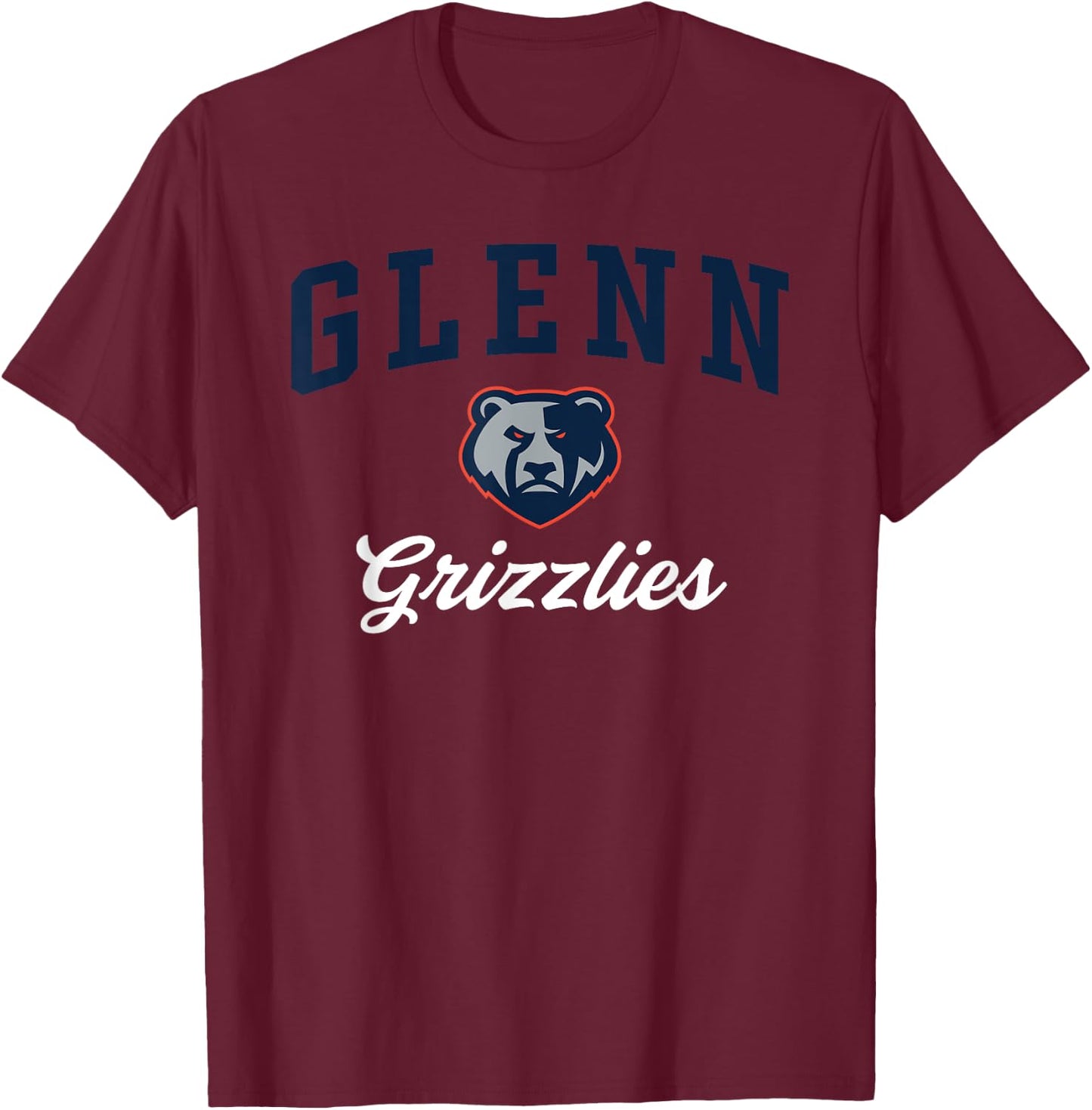 Glenn High School Grizzlies C3 T-Shirt - T-Shirt | Maroon