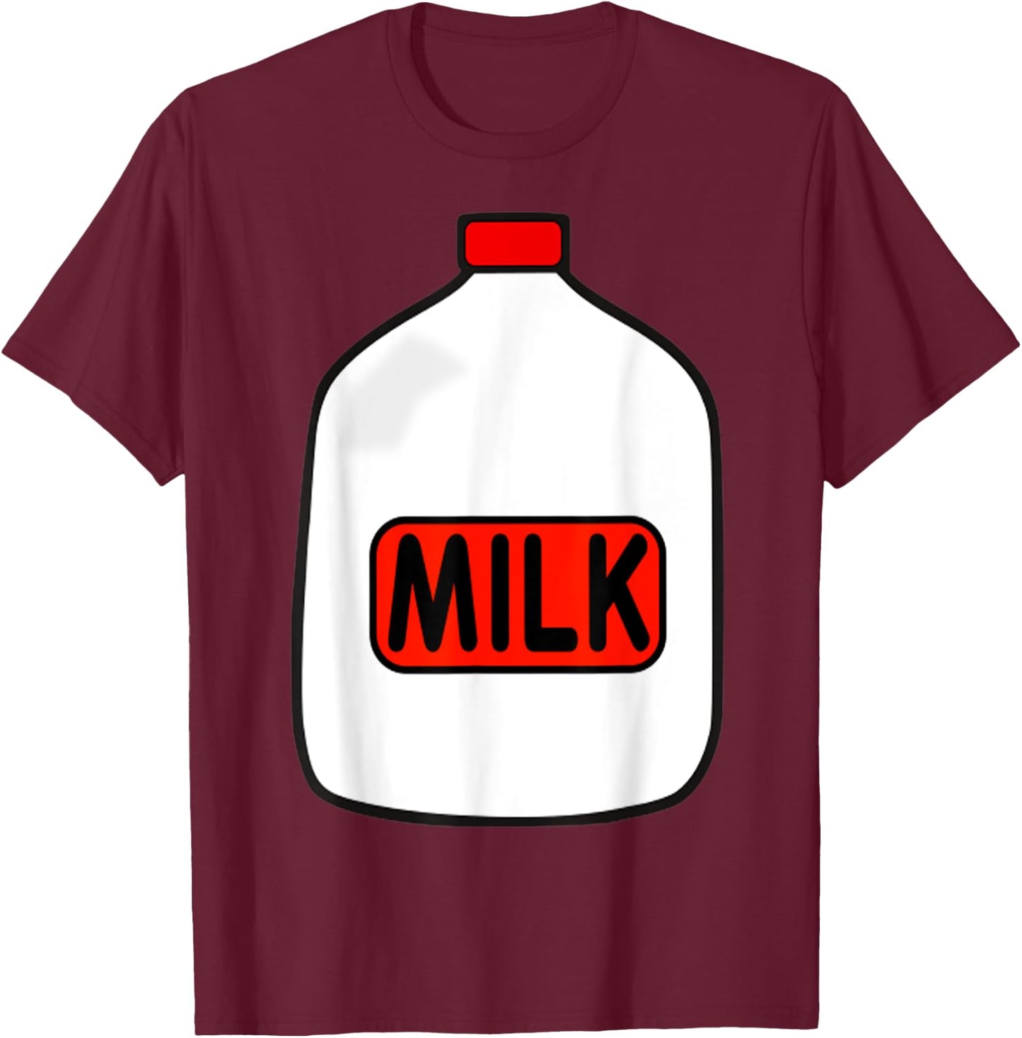 Gallon Of Milk Costume , Match With Cookie Costumes T-Shirt - T-Shirt | Maroon