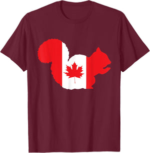 Proud Canadian Canada Squirrel Canada Day T-Shirt - T-Shirt | Maroon