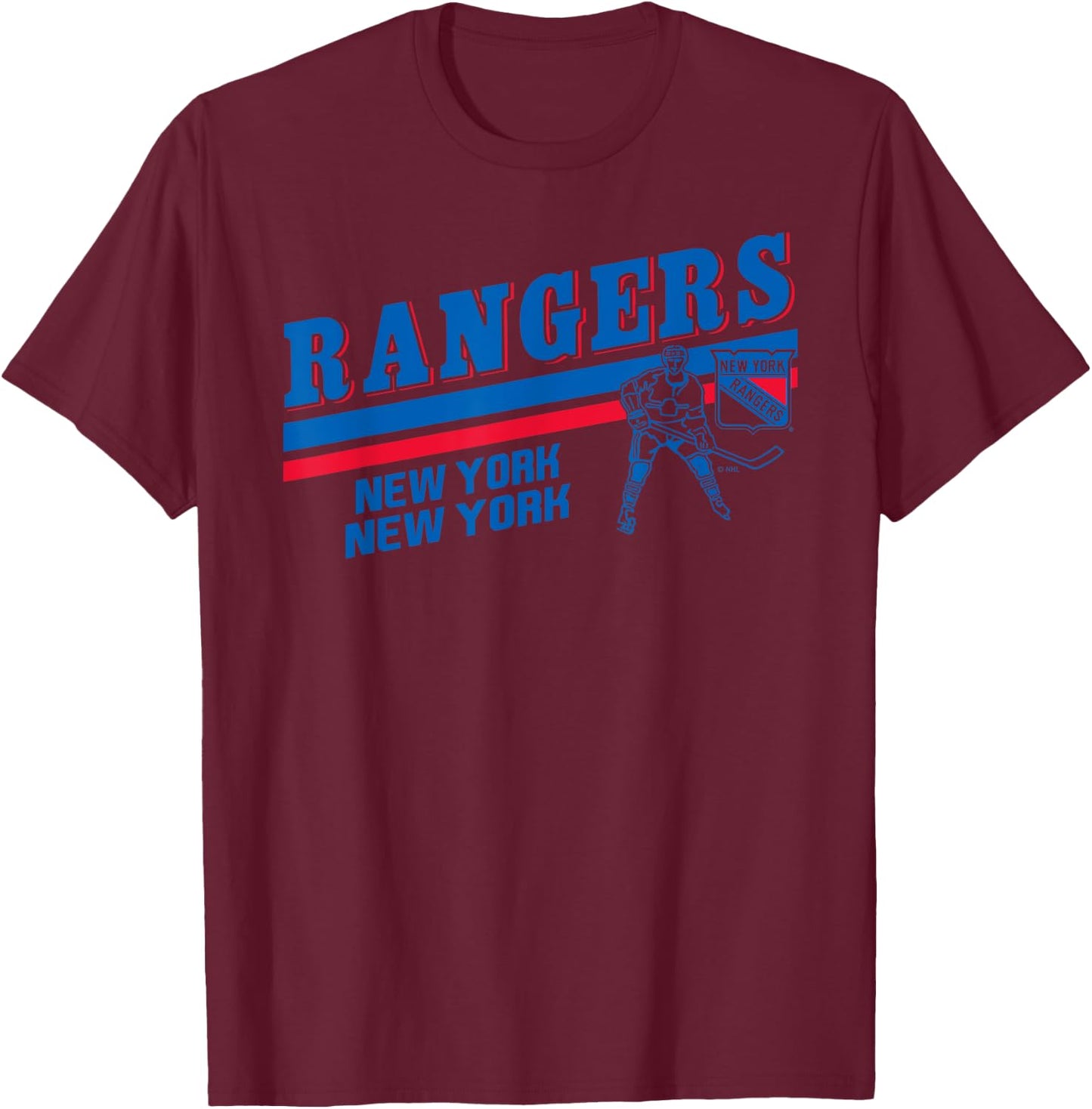 New York Rangers Player White Officially Licensed T-Shirt - T-Shirt | Maroon