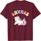 Unicorn Shirts - Rainbow Shirt - Savage T-Shirt - T-Shirt | Maroon