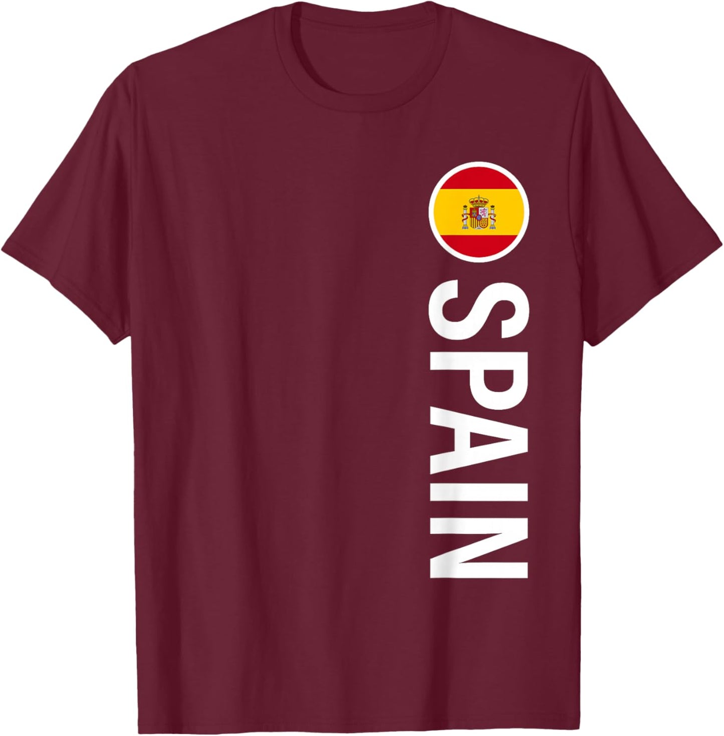 Spain Flag Vertical T-Shirt - T-Shirt | Maroon