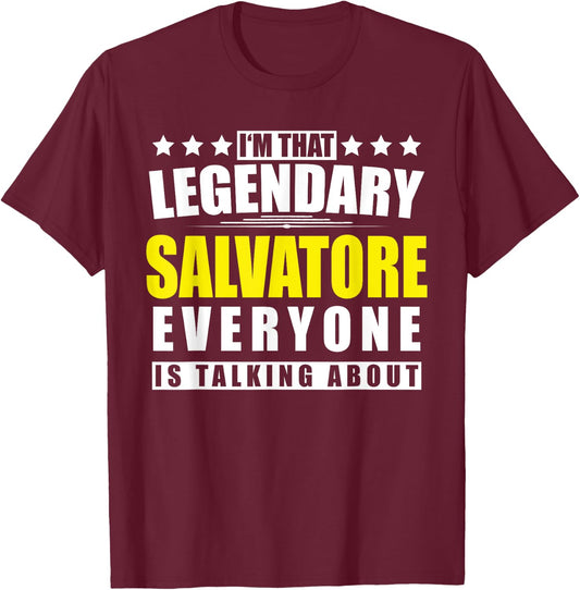 Name Salvatore First Name Gifts - Funny Personalized Gift T-Shirt - T-Shirt | Maroon