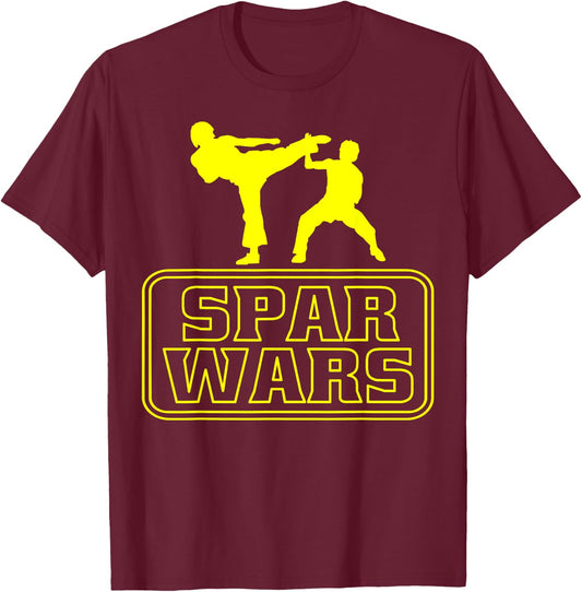 Spar Wars Martial Arts Cool Taekwondo Funny Shirt T-Shirt - T-Shirt | Maroon