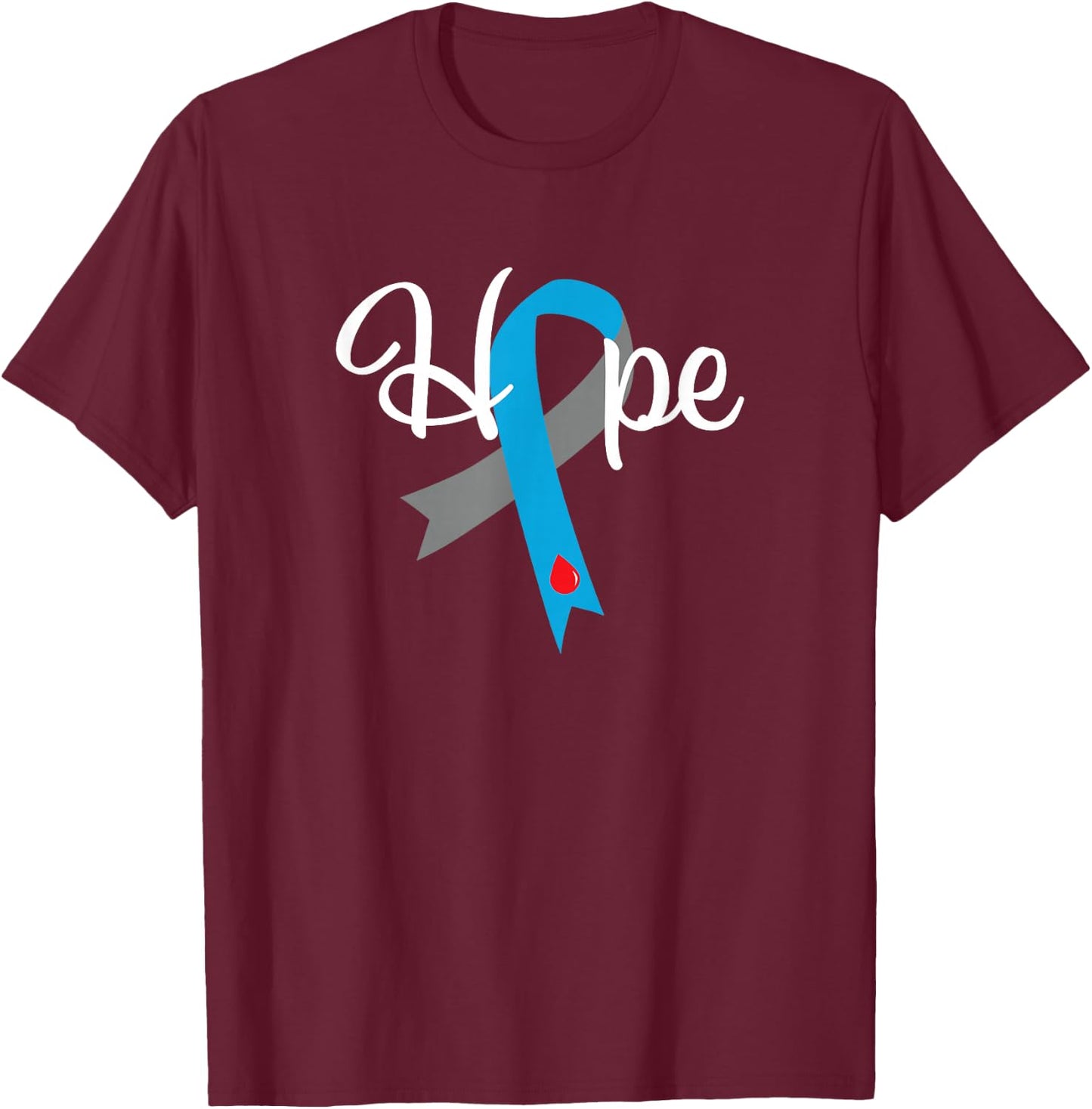 Type 1 Diabetes T1D Hope Awareness Ribbon Gifts Men Women T-Shirt - T-Shirt | Maroon