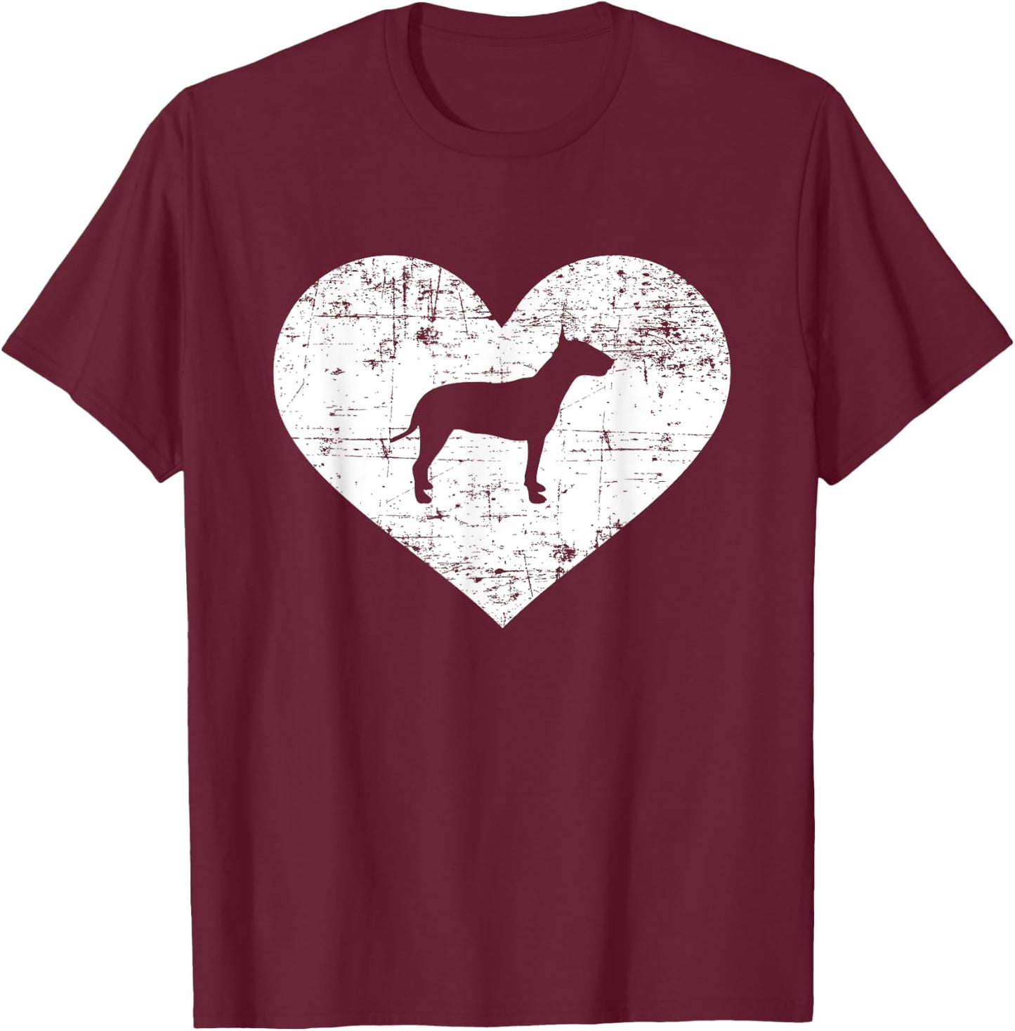 Bull terrier heart T-Shirt - T-Shirt | Maroon