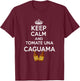 Caguama Shirt Dia del Padre Regalo Espanol Keep Calm Camisa T-Shirt - T-Shirt | Maroon