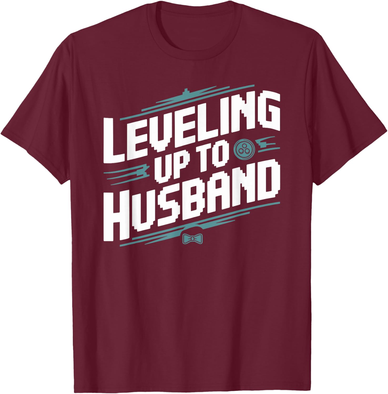 Bachelor Party Groom to be Leveling Up to Husband Game Lover T-Shirt - T-Shirt | Maroon