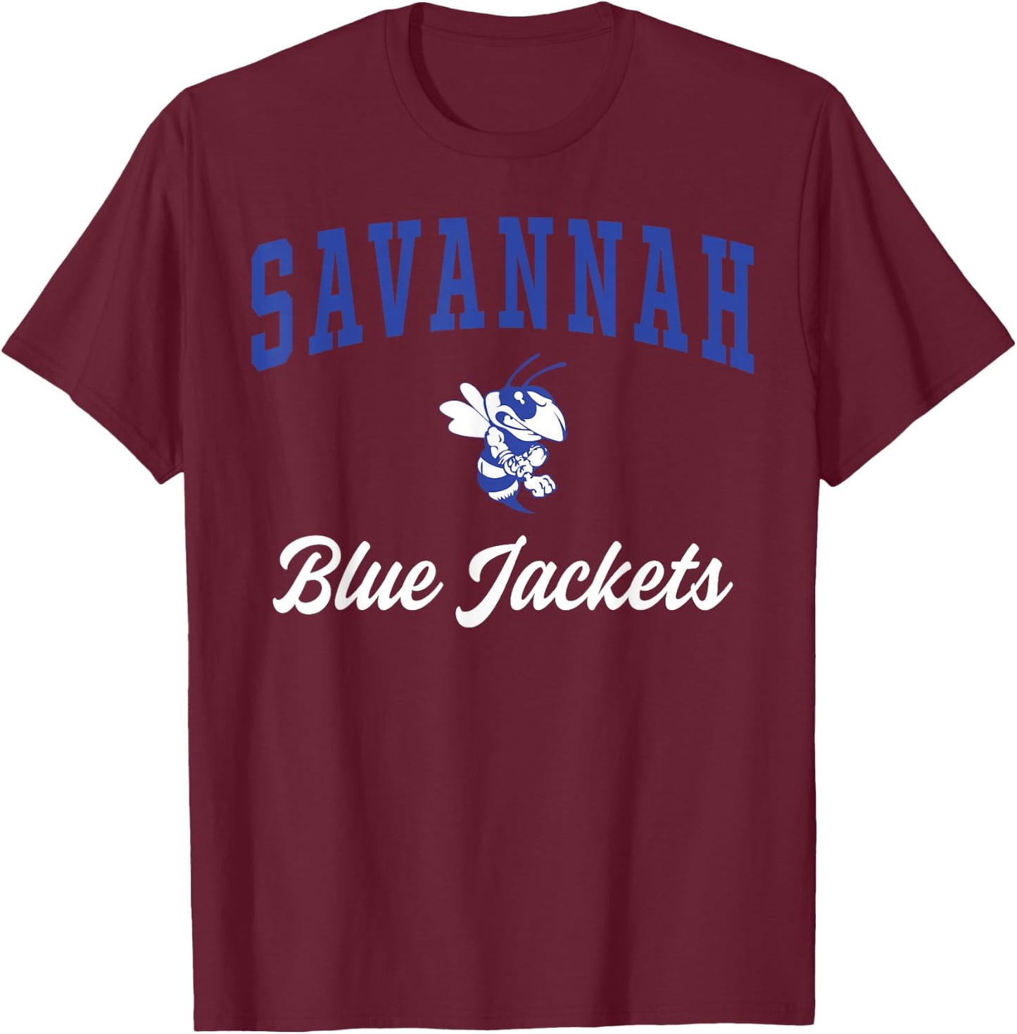 Savannah High School Blue Jackets C3 T-Shirt - T-Shirt | Maroon