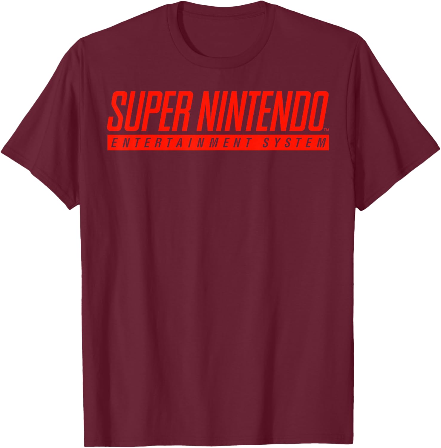 Super Nintendo Entertainment System Classic Logo T-Shirt - T-Shirt | Maroon
