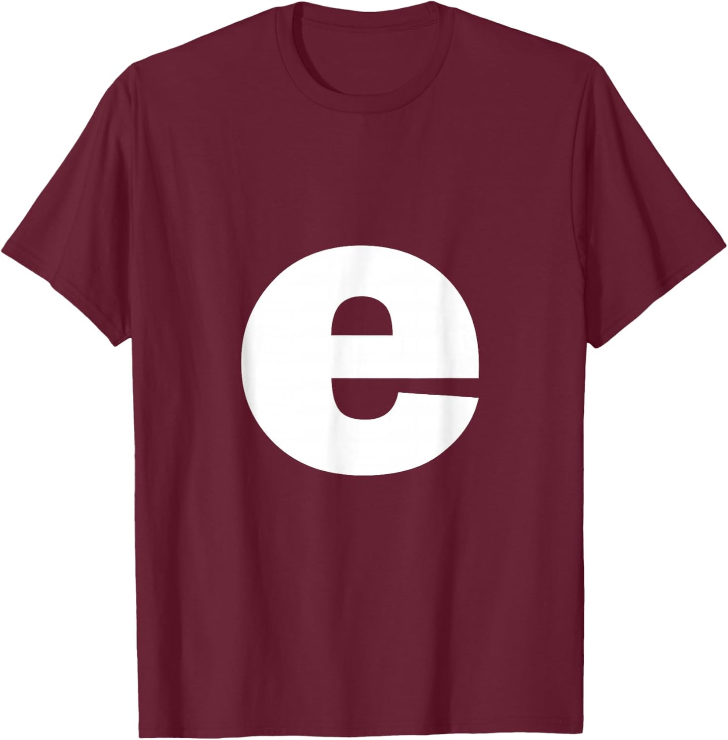 Letter E lower case alphabet spell words Initial shirt T-Shirt - T-Shirt | Maroon