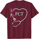 PCT Patient Care Technician Tech Floral Heart Stethoscope T-Shirt - T-Shirt | Maroon