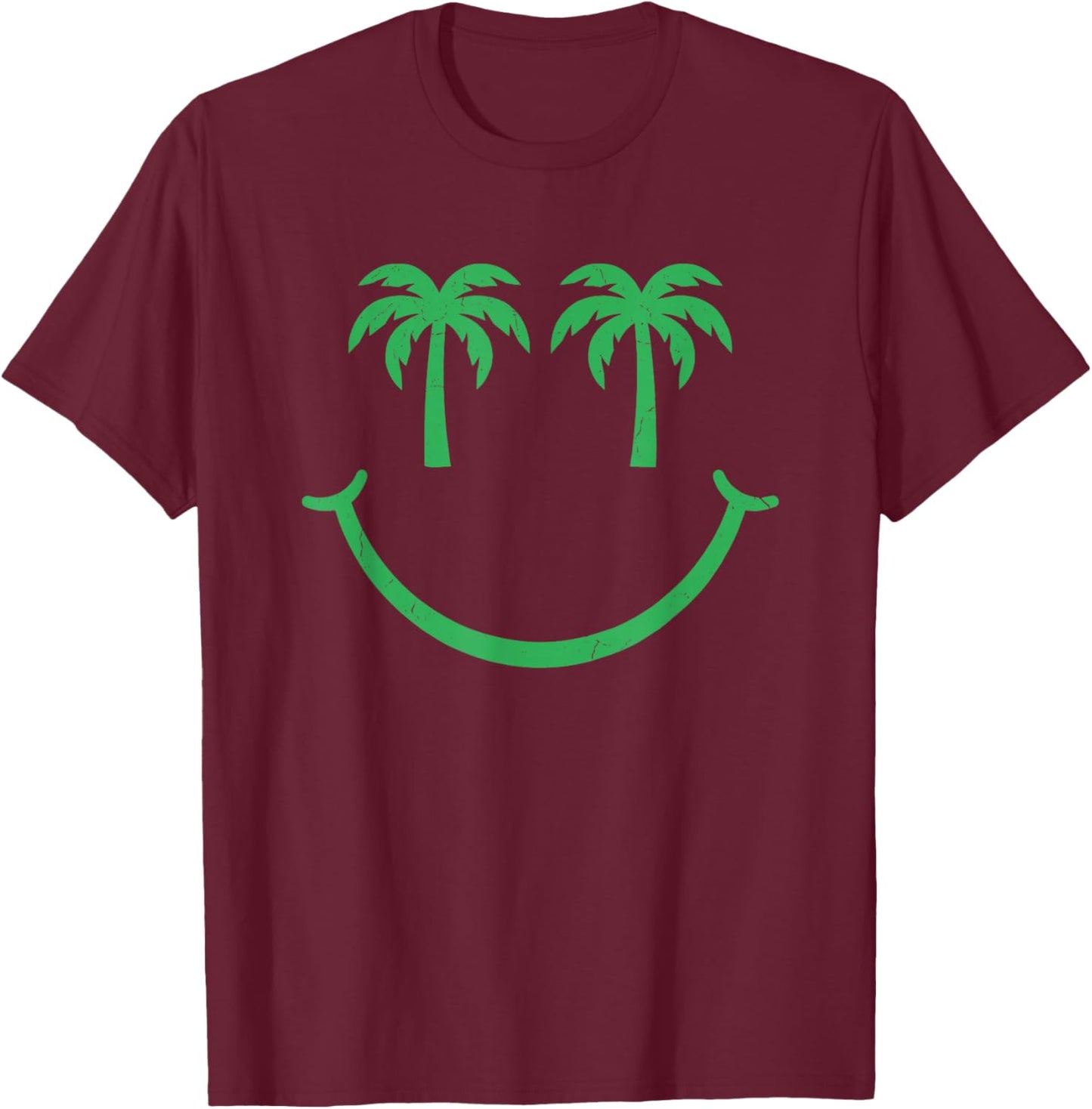 Palm Trees Smile - Cool Family Beach Trip Vacation Beach T-Shirt - T-Shirt | Maroon