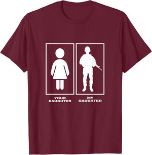 Proud Soldier Mom Dad Your Daughter My Daughter Military T-Shirt - T-Shirt | Maroon