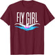 Swimming T Shirt - Butterfly Stroke Girl Swimmer T-Shirt - T-Shirt | Maroon