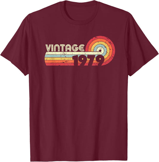 1979 Vintage Shirt, Birthday Gift . Retro Style T-Shirt - T-Shirt | Maroon