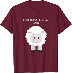 I Am Jesus' Little Lamb with sheep T-Shirt - T-Shirt | Maroon